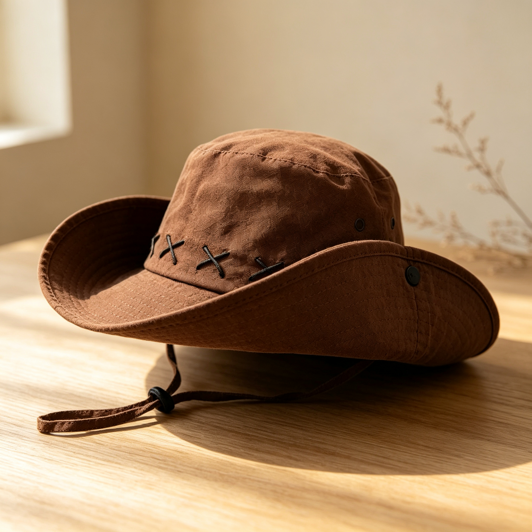 Wide-Brim Western Cowboy Hat